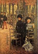 James Tissot Without a Dowry aka Sunday in the Luxembourg Gardens oil